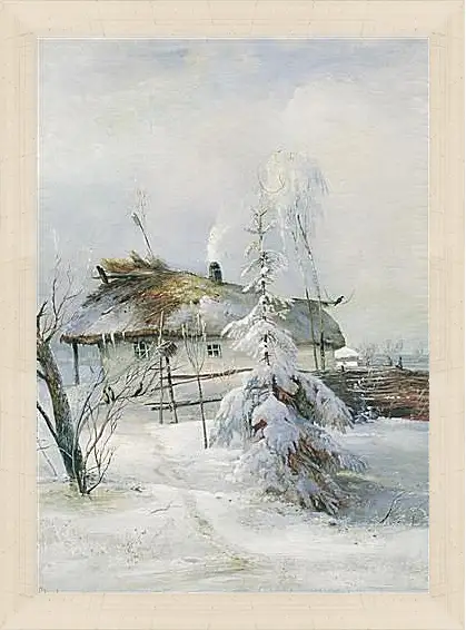 Картина в раме - Зима. Саврасов Алексей