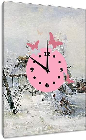 Часы картина - Зима. Саврасов Алексей