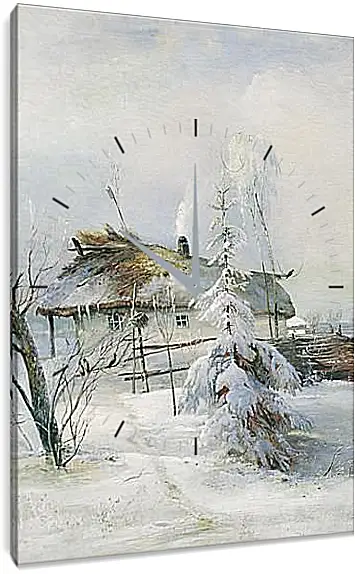 Часы картина - Зима. Саврасов Алексей