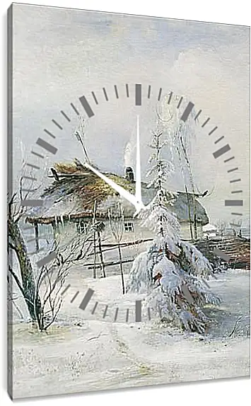 Часы картина - Зима. Саврасов Алексей