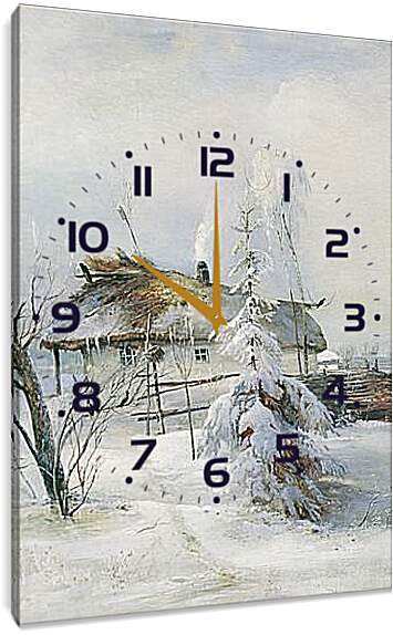 Часы картина - Зима. Саврасов Алексей