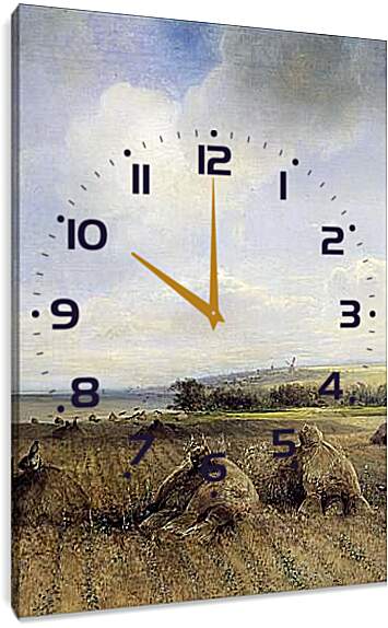 Часы картина - К концу лета на Волге. Саврасов Алексей
