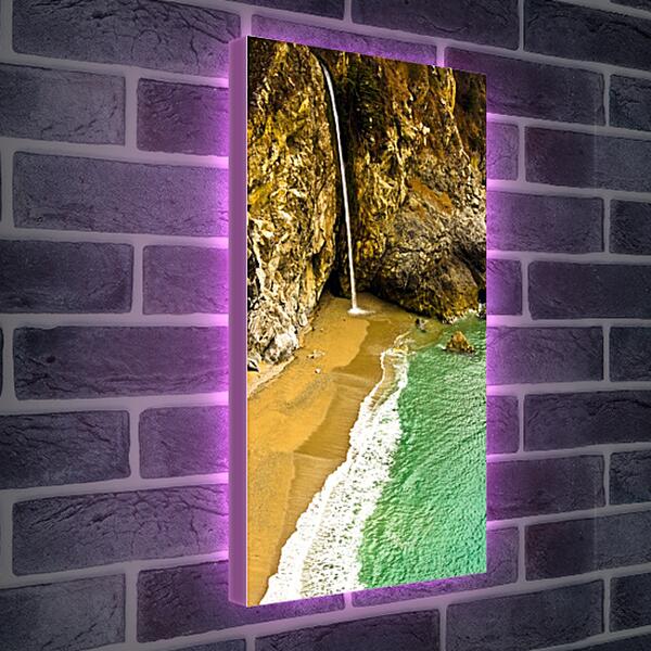 Лайтбокс световая панель - Водопад из скалы