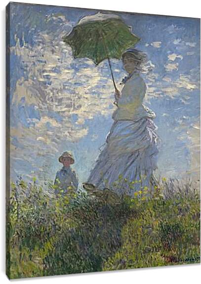 Постер и плакат - Женщина с зонтиком. Клод Моне