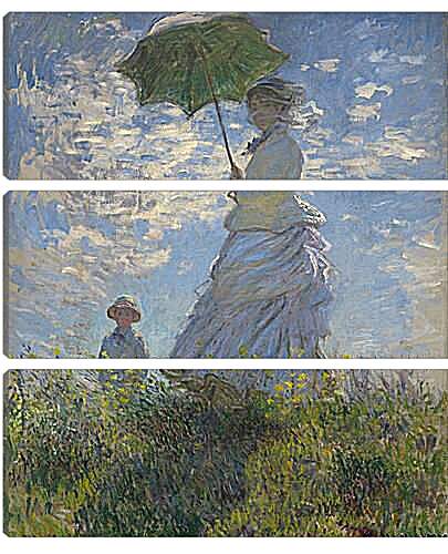 Модульная картина - Женщина с зонтиком. Клод Моне