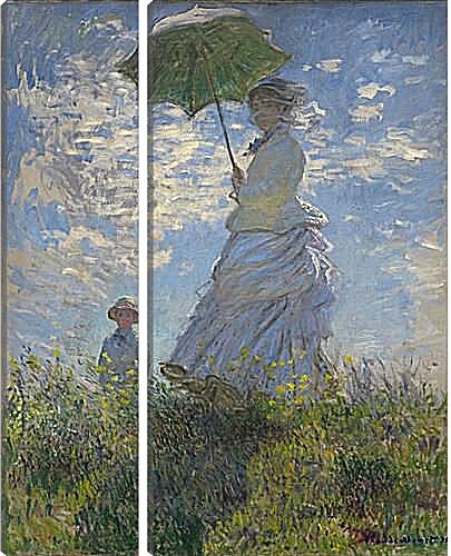 Модульная картина - Женщина с зонтиком. Клод Моне