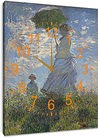Часы картина - Женщина с зонтиком. Клод Моне