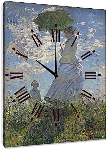 Часы картина - Женщина с зонтиком. Клод Моне