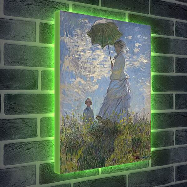 Лайтбокс световая панель - Женщина с зонтиком. Клод Моне