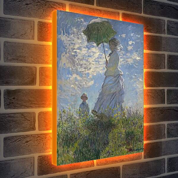 Лайтбокс световая панель - Женщина с зонтиком. Клод Моне