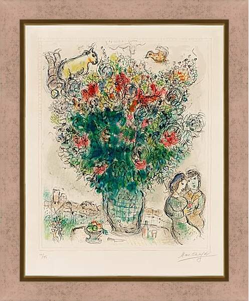 Картина в раме - Bouquet multicolore. Марк Шагал