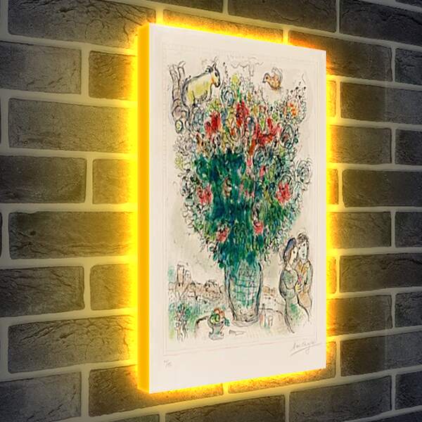 Лайтбокс световая панель - Bouquet multicolore. Марк Шагал