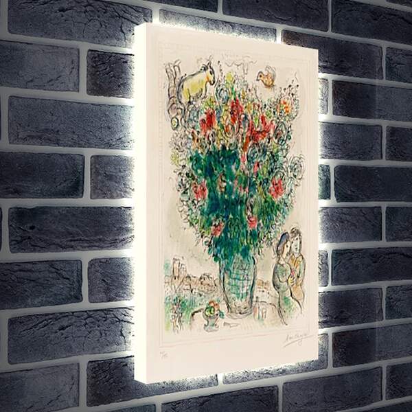 Лайтбокс световая панель - Bouquet multicolore. Марк Шагал