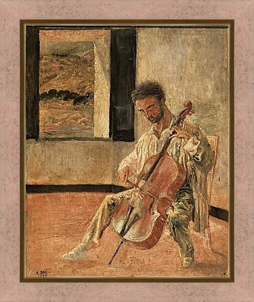 Картина в раме - Портрет виолончелиста Пишо Рекара. Сальвадор Дали