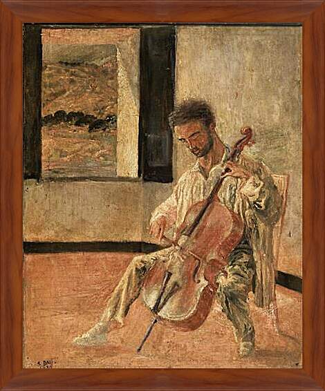 Картина в раме - Портрет виолончелиста Пишо Рекара. Сальвадор Дали