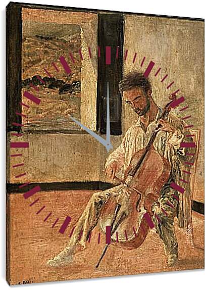 Часы картина - Портрет виолончелиста Пишо Рекара. Сальвадор Дали