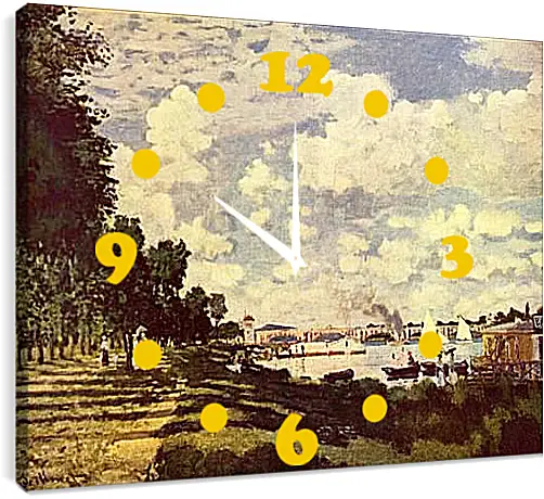 Часы картина - Seine Basin with Argenteuil. Клод Моне