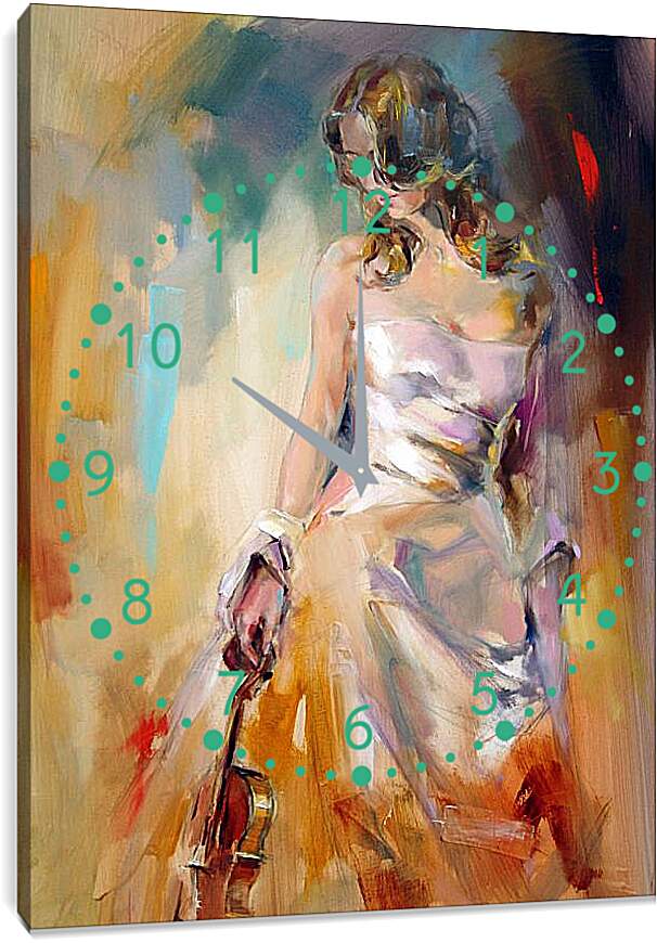 Часы картина - Девушка и скрипка
