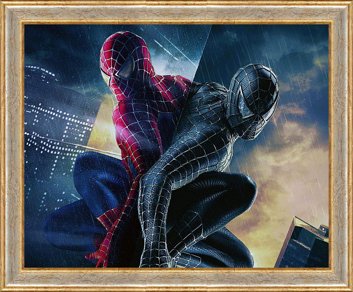 Картина в раме - Человек паук чёрный