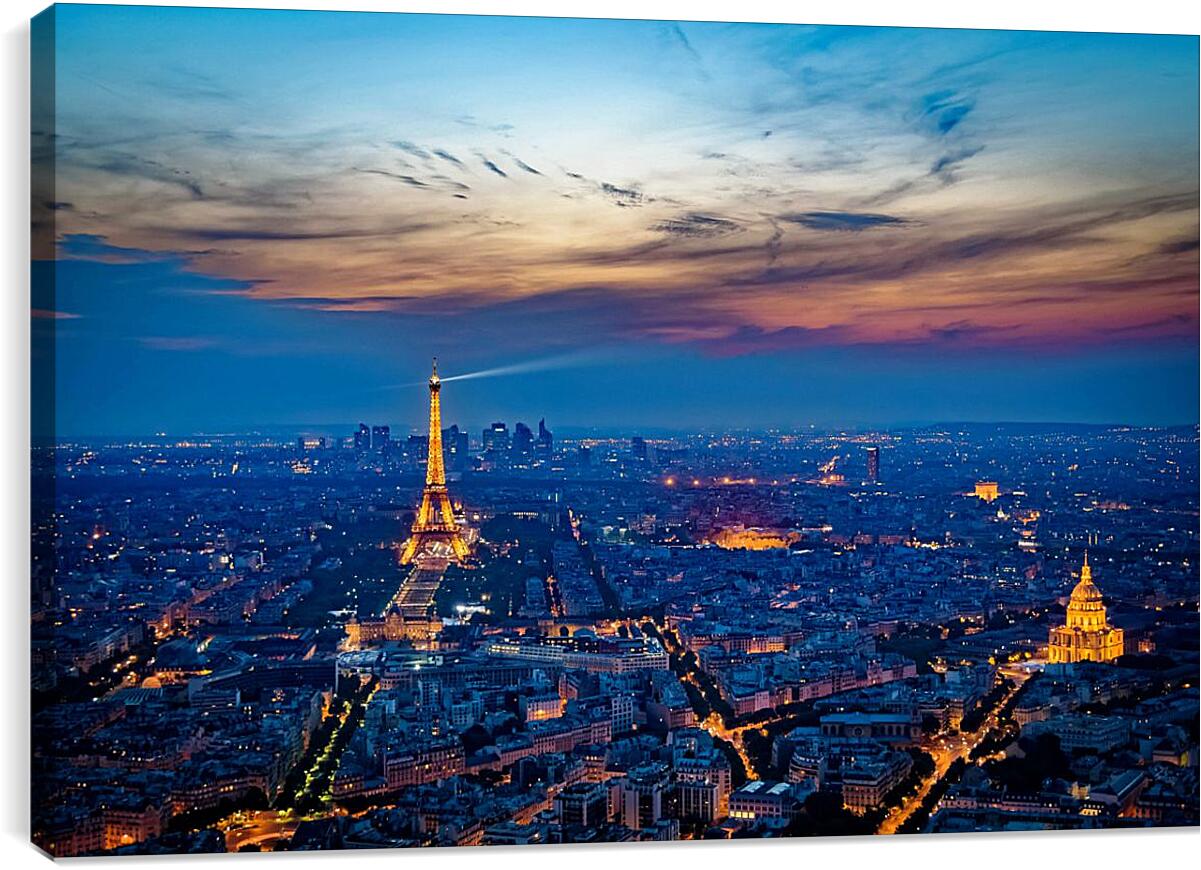 Постер и плакат - Вид на вечерний Париж