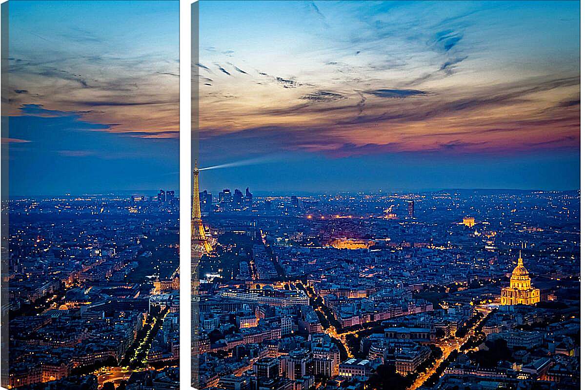 Модульная картина - Вид на вечерний Париж