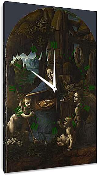 Часы картина - Мадонна в скалах. Леонардо да Винчи