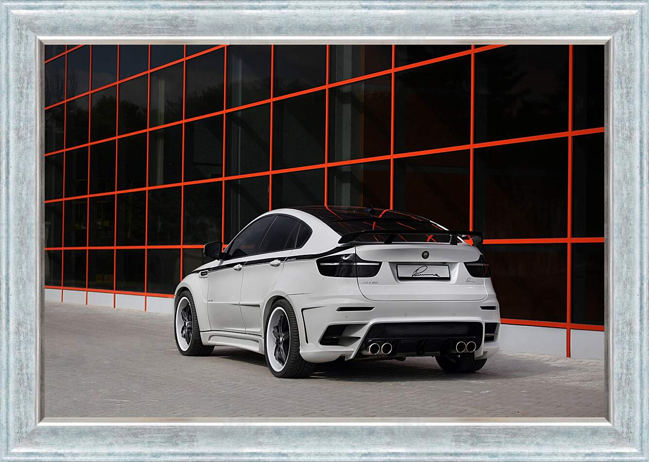 Картина в раме - BMW X6 белый