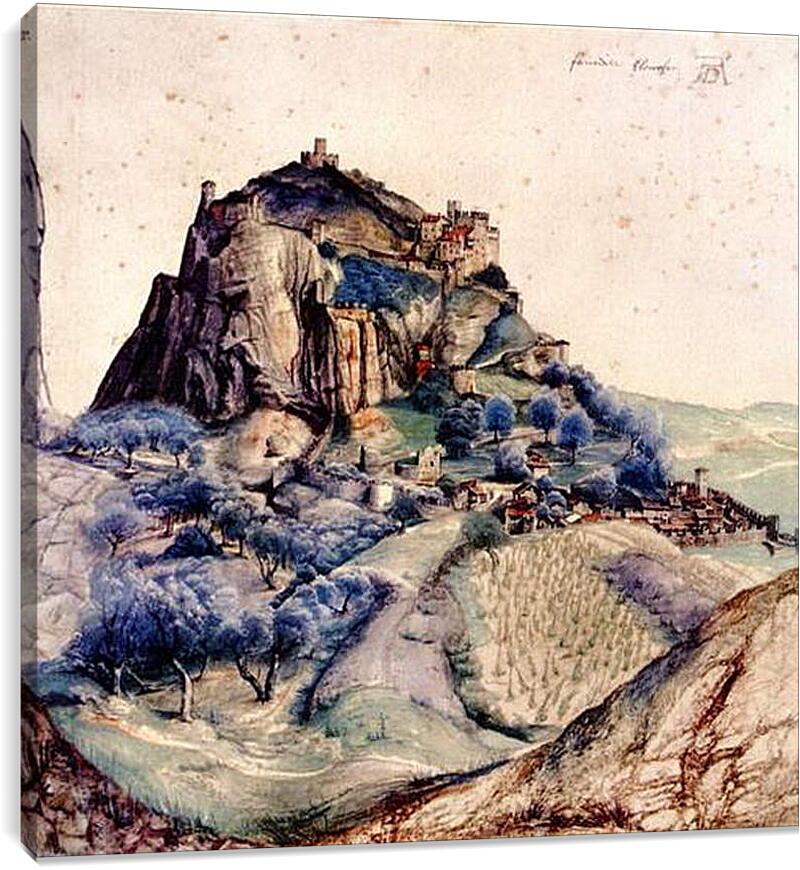Постер и плакат - View of Arco. Вид на долину Арно. Замок Арко. Альбрехт Дюрер