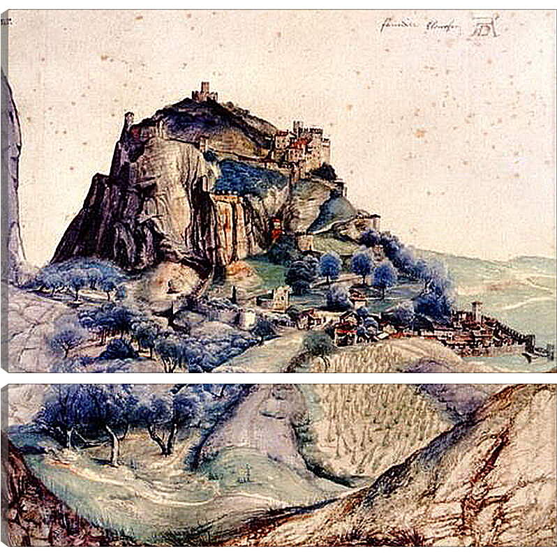 Модульная картина - View of Arco. Вид на долину Арно. Замок Арко. Альбрехт Дюрер