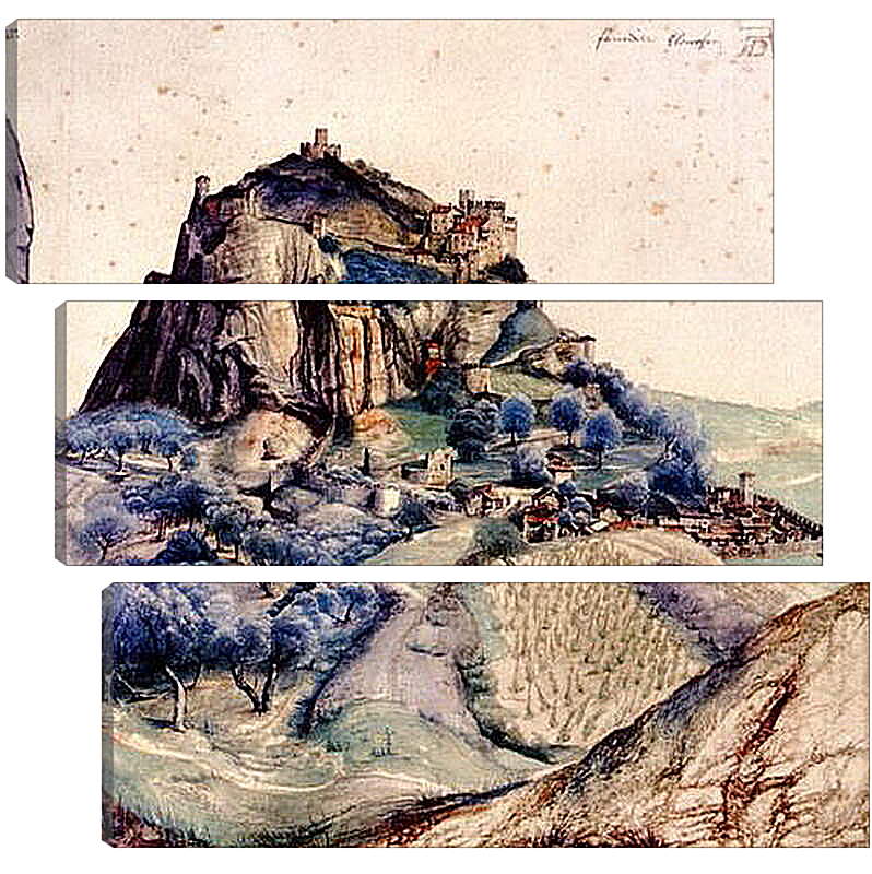 Модульная картина - View of Arco. Вид на долину Арно. Замок Арко. Альбрехт Дюрер