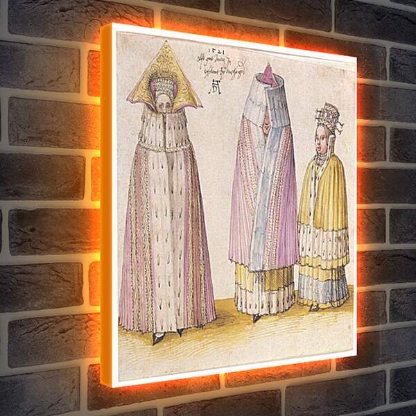 Лайтбокс световая панель - Three powerful Livl&#228. Три могущественные дамы из Ливонии. Альбрехт Дюрер