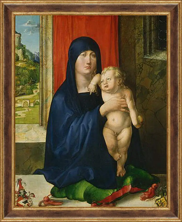 Картина в раме - Madonna and Child. Мадонна с младенцем. Альбрехт Дюрер