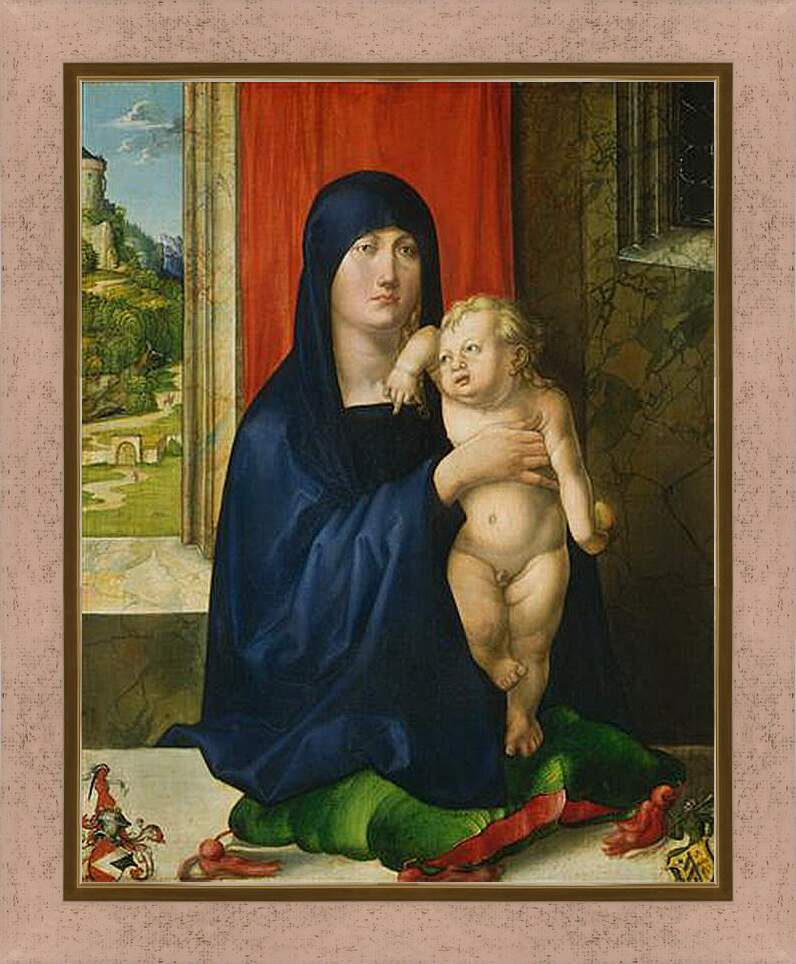 Картина в раме - Madonna and Child. Мадонна с младенцем. Альбрехт Дюрер