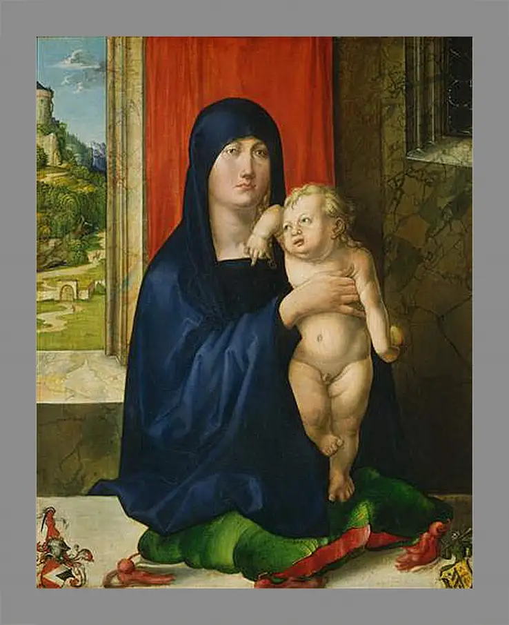 Картина в раме - Madonna and Child. Мадонна с младенцем. Альбрехт Дюрер