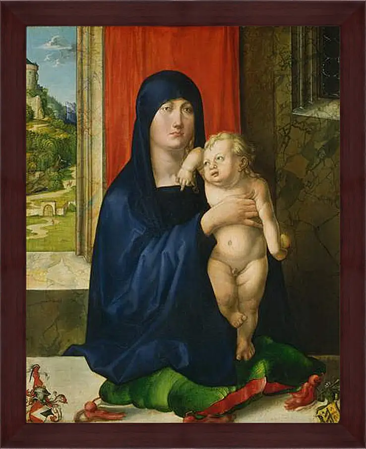 Картина в раме - Madonna and Child. Мадонна с младенцем. Альбрехт Дюрер