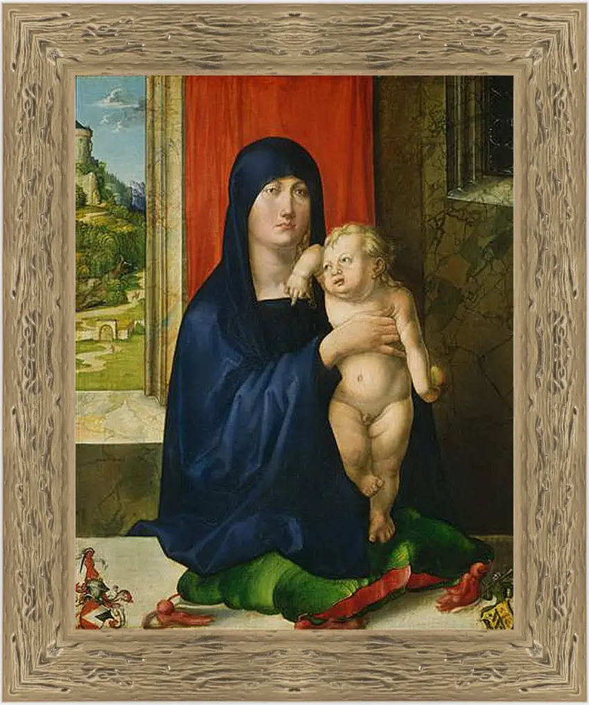 Картина в раме - Madonna and Child. Мадонна с младенцем. Альбрехт Дюрер
