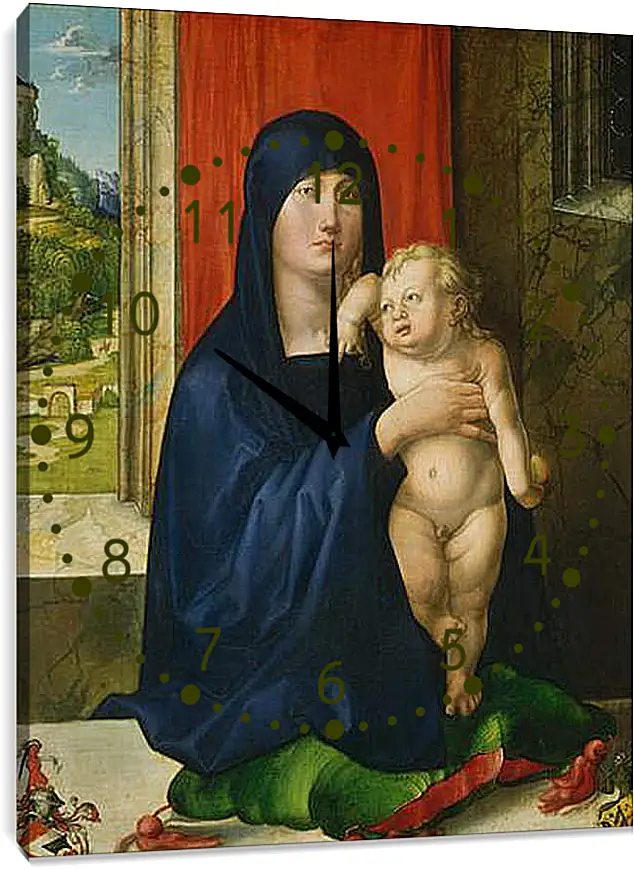 Часы картина - Madonna and Child. Мадонна с младенцем. Альбрехт Дюрер