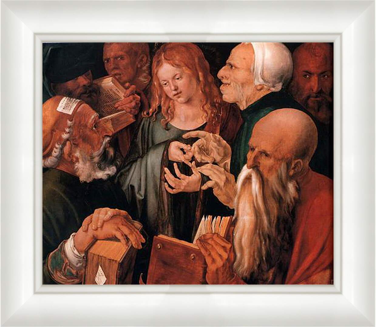 Картина в раме - Christ among the Doctors. Христос среди учителей. Альбрехт Дюрер