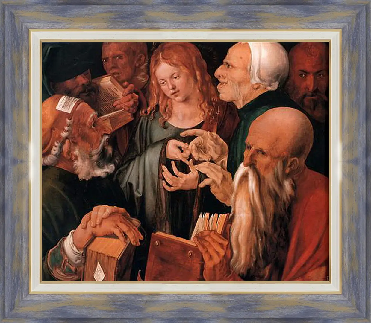 Картина в раме - Christ among the Doctors. Христос среди учителей. Альбрехт Дюрер