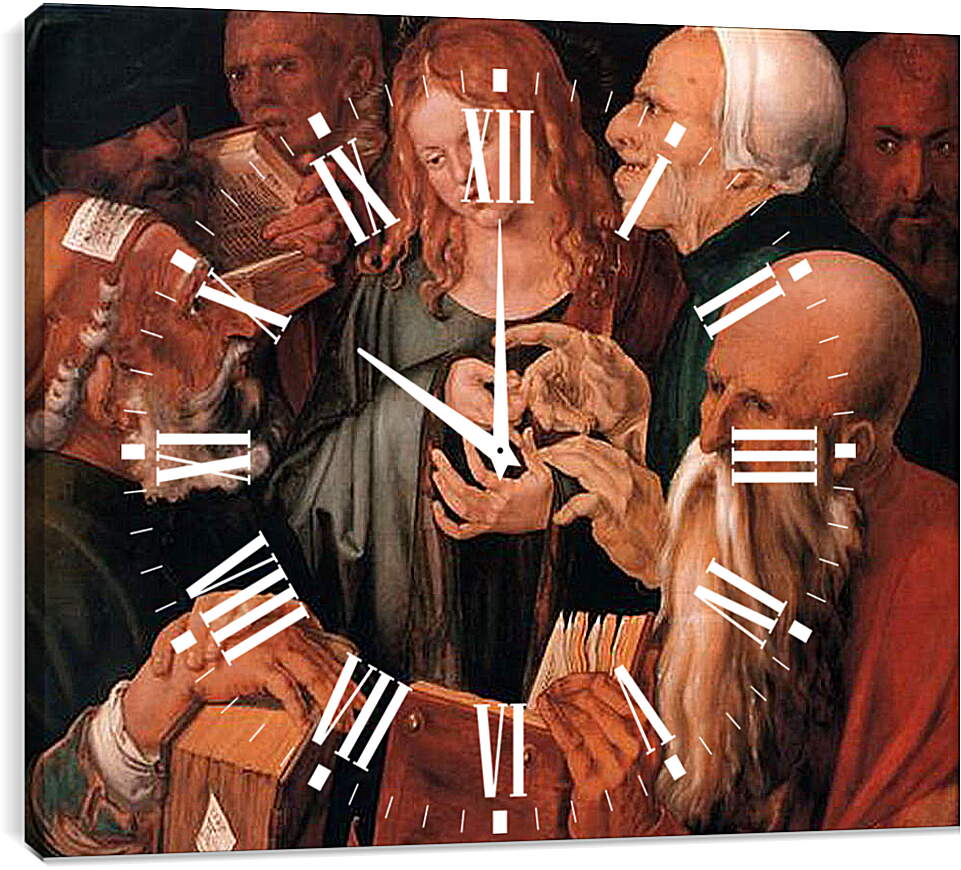 Часы картина - Christ among the Doctors. Христос среди учителей. Альбрехт Дюрер