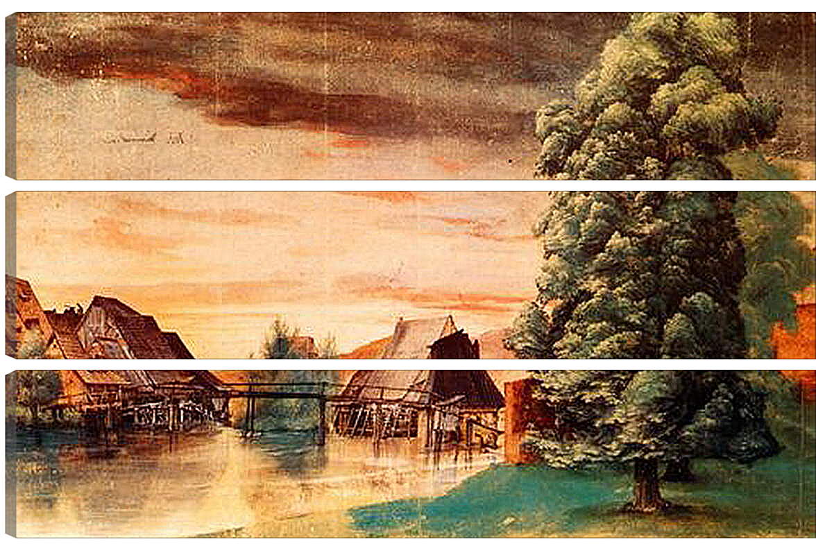 Модульная картина - The Cooper Mill on the Pegnitz. Мельница на реке Пегниц. Альбрехт Дюрер