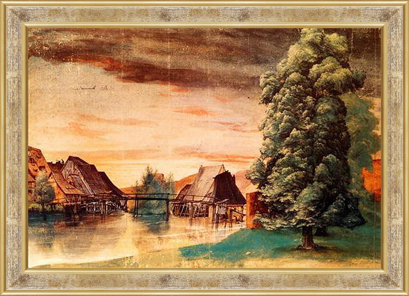 Картина в раме - The Cooper Mill on the Pegnitz. Мельница на реке Пегниц. Альбрехт Дюрер