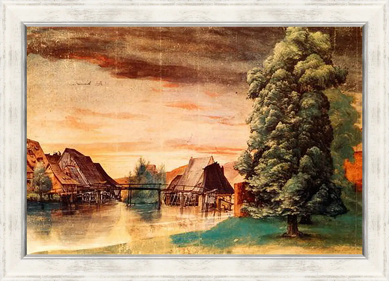 Картина в раме - The Cooper Mill on the Pegnitz. Мельница на реке Пегниц. Альбрехт Дюрер