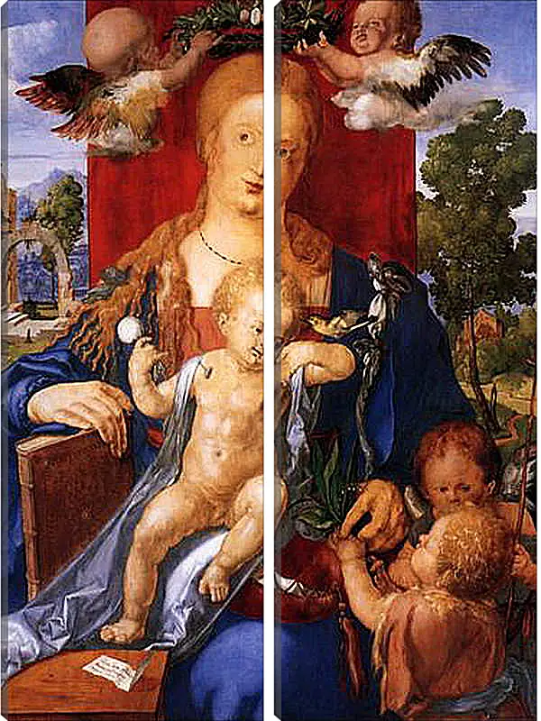 Модульная картина - Madonna with the Siskin. Мадонна с чижиком. Альбрехт Дюрер