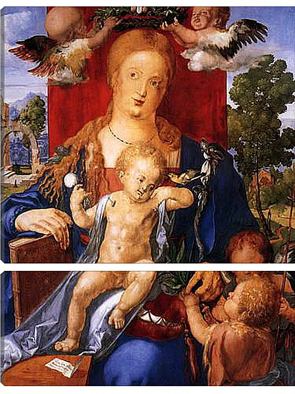 Модульная картина - Madonna with the Siskin. Мадонна с чижиком. Альбрехт Дюрер