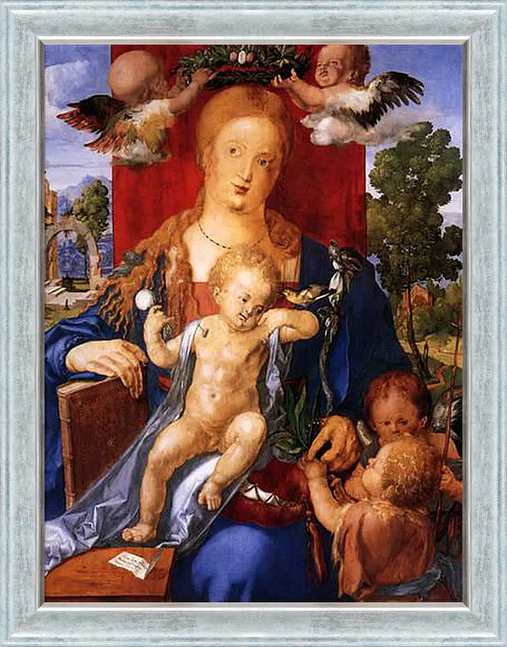 Картина в раме - Madonna with the Siskin. Мадонна с чижиком. Альбрехт Дюрер