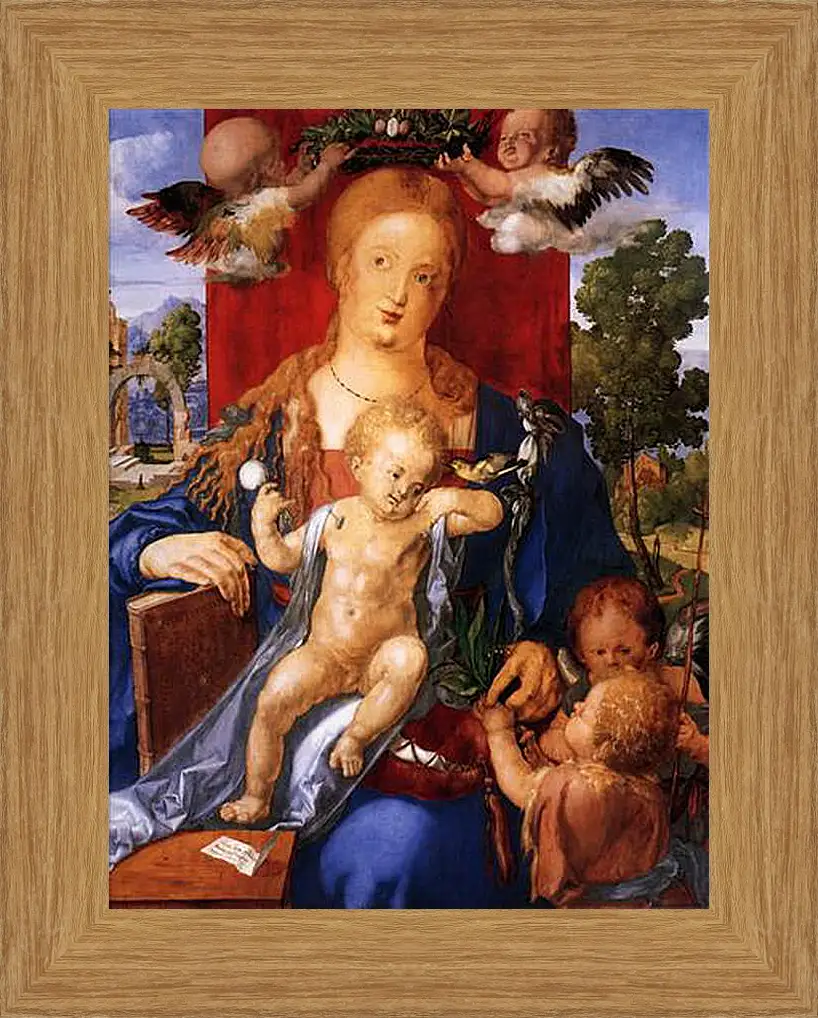 Картина в раме - Madonna with the Siskin. Мадонна с чижиком. Альбрехт Дюрер