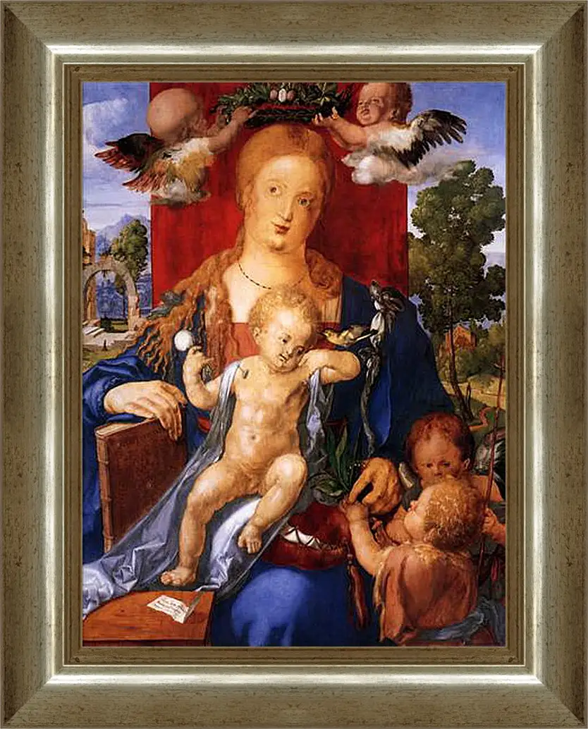 Картина в раме - Madonna with the Siskin. Мадонна с чижиком. Альбрехт Дюрер