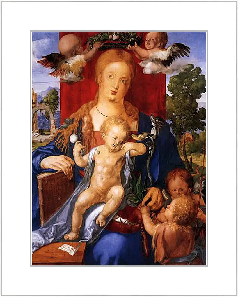 Картина в раме - Madonna with the Siskin. Мадонна с чижиком. Альбрехт Дюрер