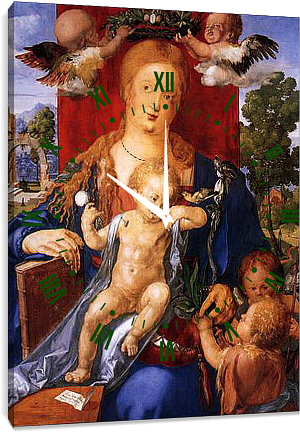 Часы картина - Madonna with the Siskin. Мадонна с чижиком. Альбрехт Дюрер